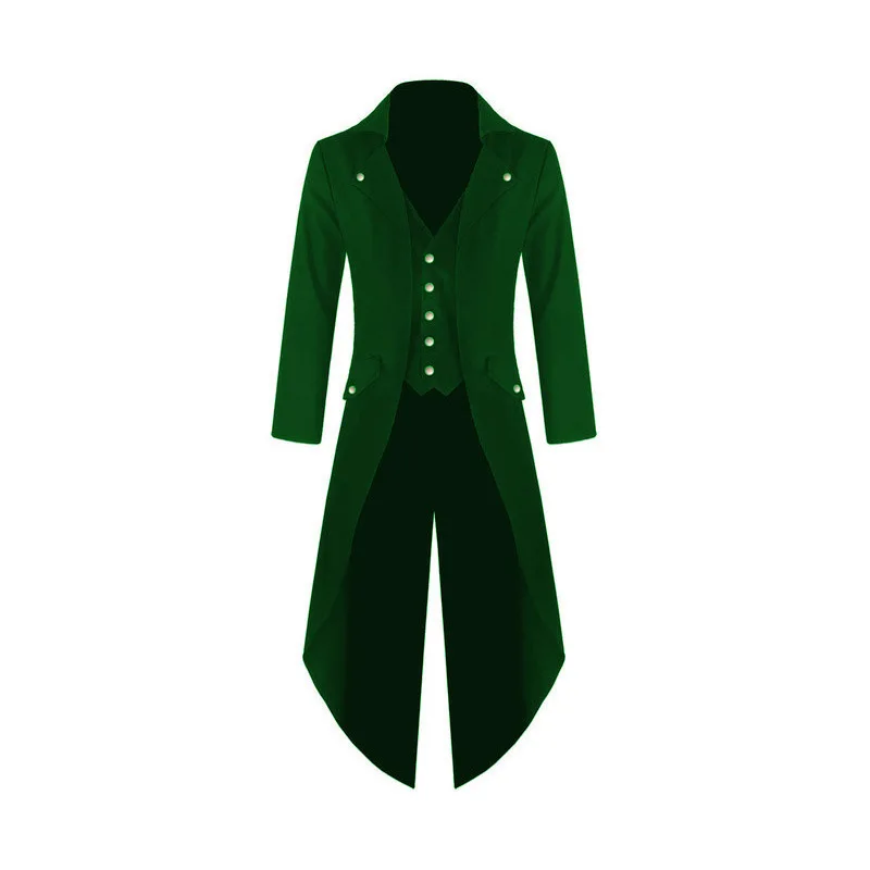 JIEZUOFANG Victoriana Traje Tuxedo Negro de la Moda de Frac, Gótico Steampunk Chaqueta de Abrigo de Frac Traje de cola de milano Uniforme 2