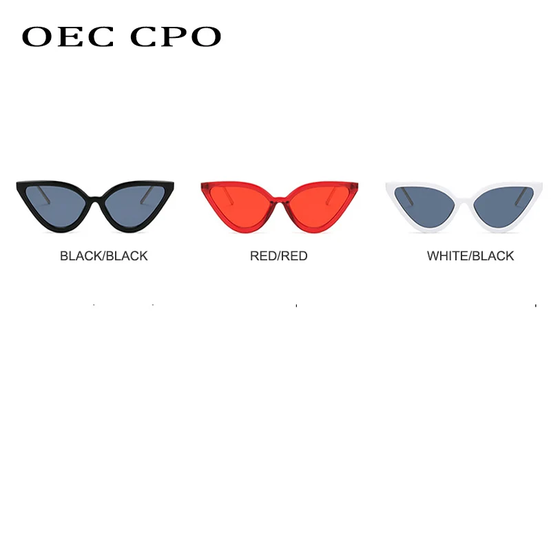 OEC CPO de la Moda de Ojo de Gato Gafas de sol de las Mujeres de la Marca de Tendencia Triángulo Negro del Marco de Gafas de Sol de Mujer los Hombres de la Vendimia Gafas UV400 oculos 2