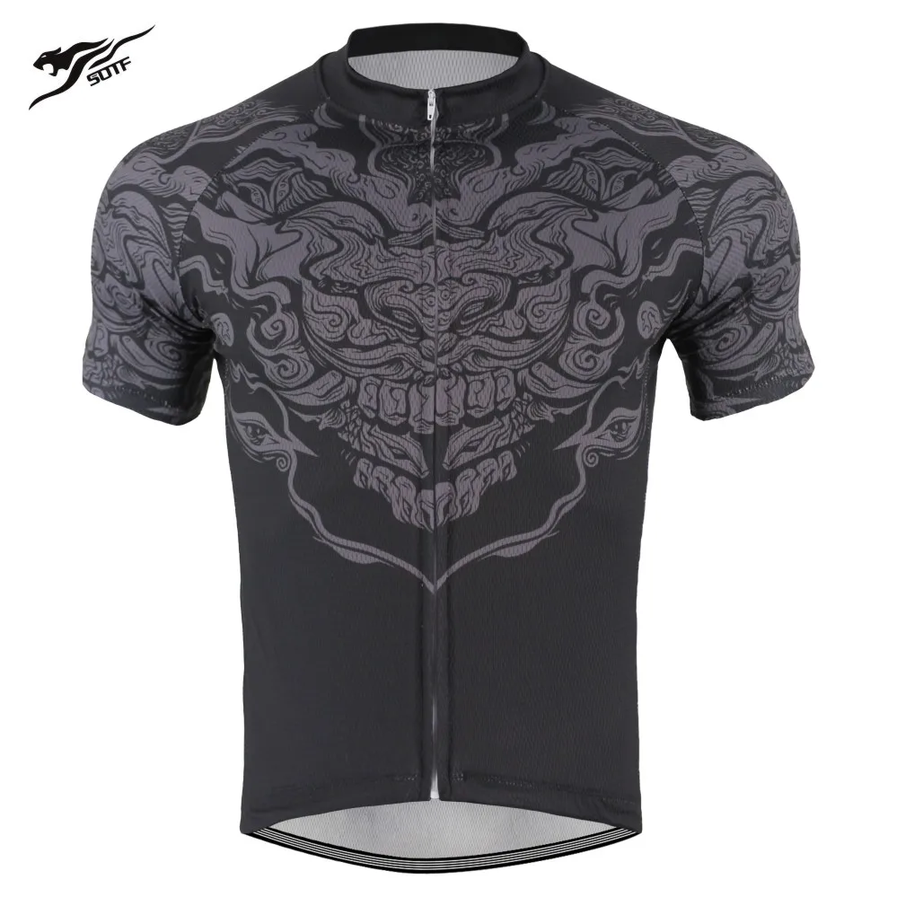 SOTF Negro Simetría de Impresión Transpirable Jersey de Ciclismo en Bicicleta de Carretera Ropa de Bicicleta de Montaña de la Camisa de Jersey de Ciclismo de Manga Corta de los Hombres 2