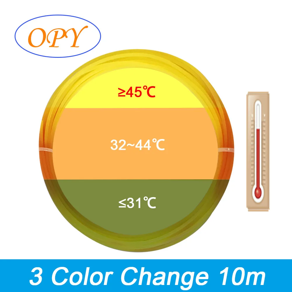 3D de la Temperatura de Cambio de Color de los Filamentos Gradiente de 1,75 Mm 1 kg de 10M 100G de Plástico Oliver Verde Rojo Amarillo Gris Blanco 3