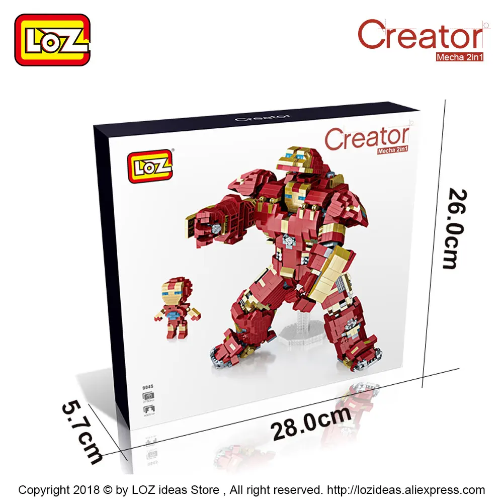 LOZ Diamante Bloques de Construcción de Mecha de Hierro Robot 2 En 1 Super Héroe de Ladrillo Superhéroe de las Figuras de Acción de Juguetes para los Niños de BRICOLAJE Kid Boy 9045 3