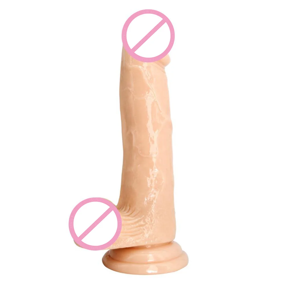 CPWD Suave Gelatina Dildo Realista de la Copa de Succión No Vibrador Consolador Pene Artificial Adulta de los juguetes Sexuales para Mujeres Lesbianas masturbación 3