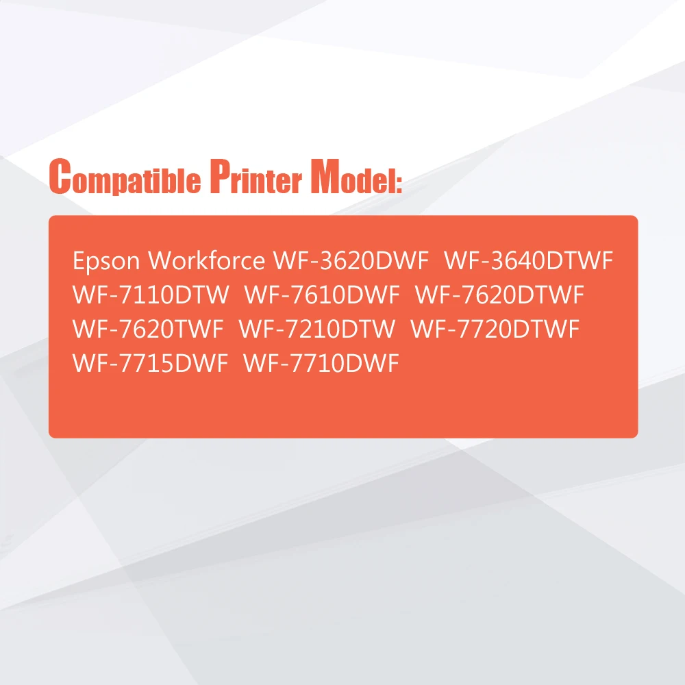 4PCS 2711 2701 Alta Capacidad Cartucho de tinta compatible para Epson WorkForce WF-7110 7610 7620 3620 3620 3640 impresora 27 27XL 3