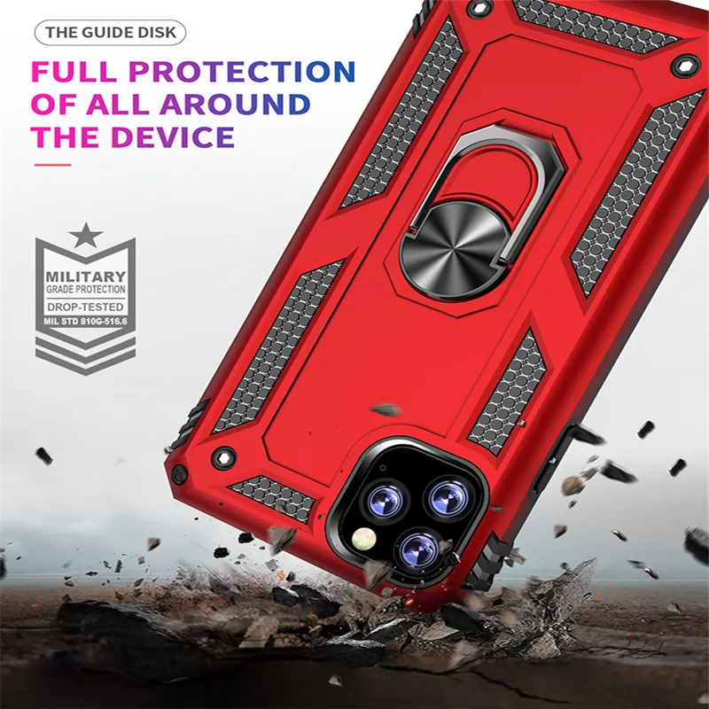 De lujo Armadura a prueba de Golpes Caso Para el Iphone 11 Pro Max de Silicona Suave para el Parachoques de los Casos Para XR Xs Max 6 7 8 Más Completa de la Cubierta Protectora 3