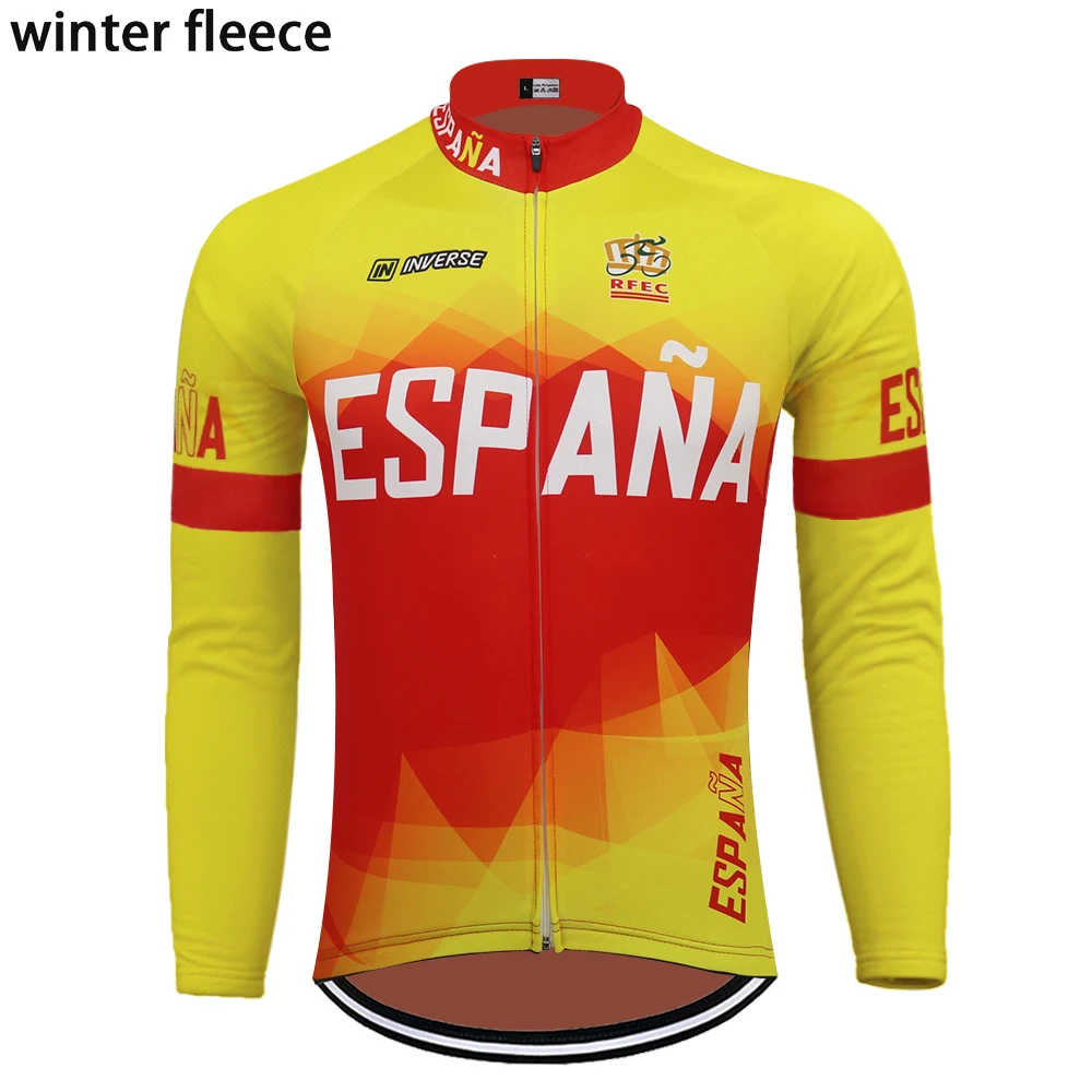 La NUEVA españa de Ciclismo Jersey de manga Larga polar de invierno y primavera no polar Espana ropa ciclismo bicicleta mtb jersey ropa ciclismo 3