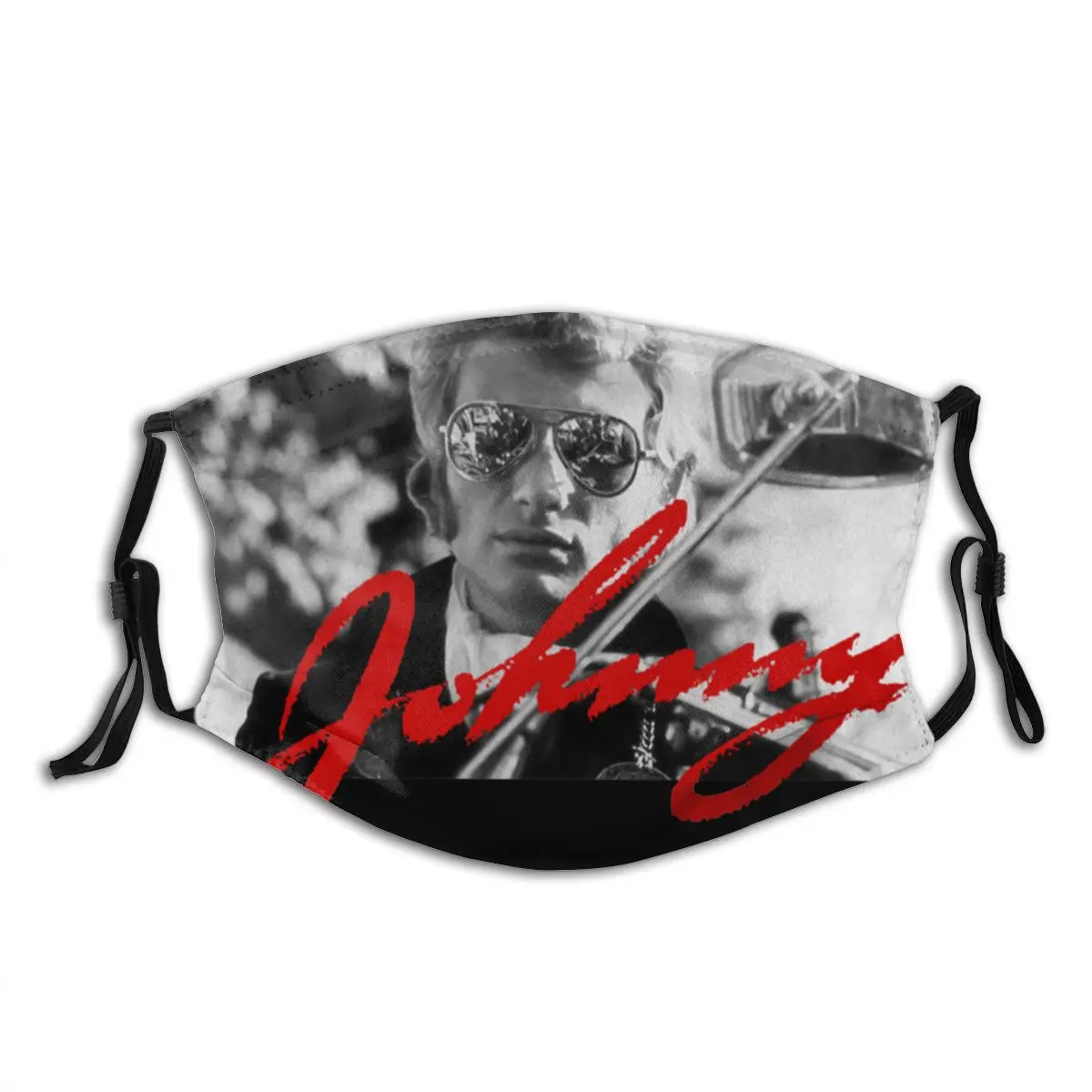 Retro Vintage Johnny Hallyday Reutilizables de la Máscara de la Cara de Balancín Homenaje Anti del Polvo de la Máscara de Máscara de Protección de la Boca de Mufla con Filtros 3
