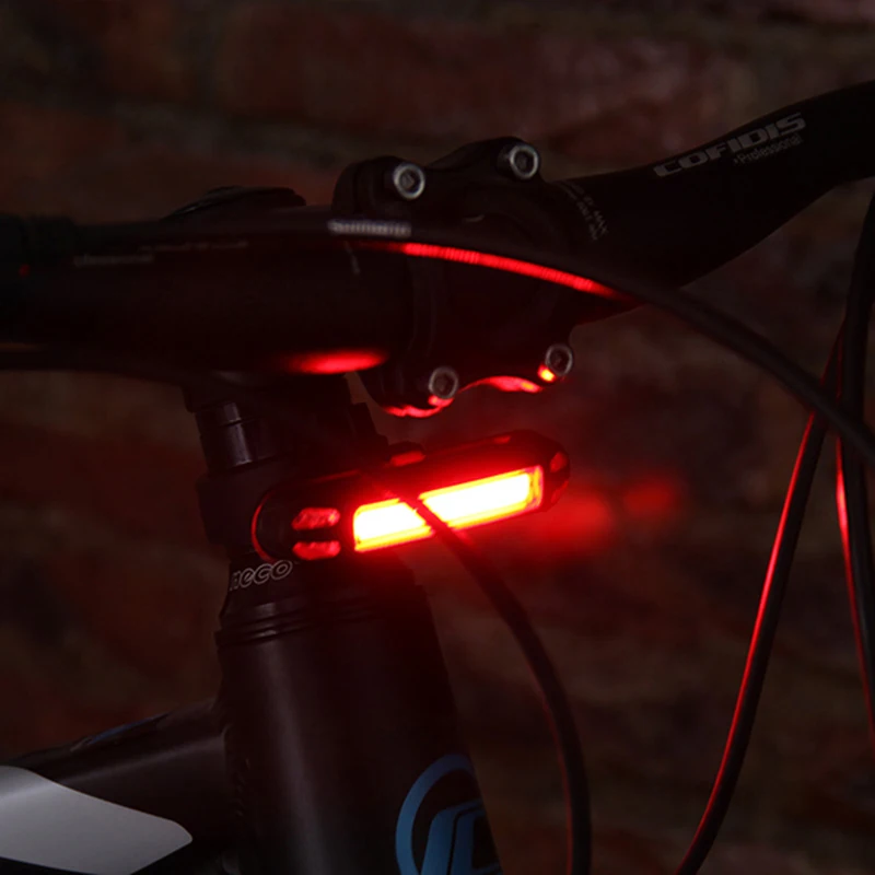 USB Recargable Impermeable LED de Bicicletas de Ciclismo en Bicicleta Luz Delantera de la Bicicleta Accesorios 100 Lúmenes de Luz Posterior de la Cola de Bicicletas Conjunto de la Lámpara 3