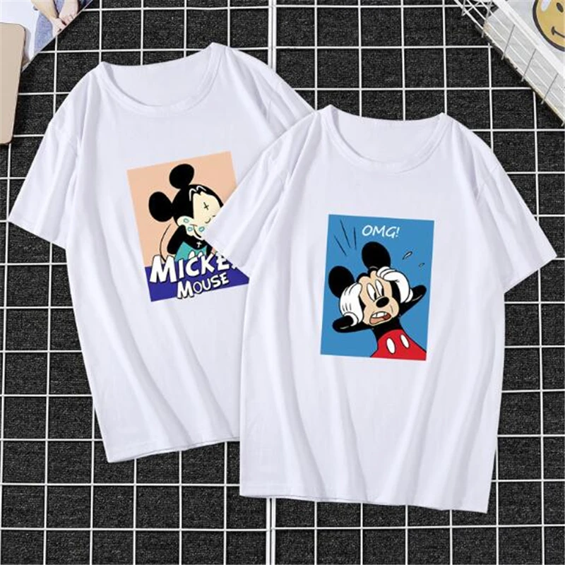 Disney Verano de dibujos animados de Mickey Mouse de los Hombres T-Shirt de la Ropa de Manga Corta T-shirt Ropa de Calle Masculina Ropa Casual Camiseta Tops 3