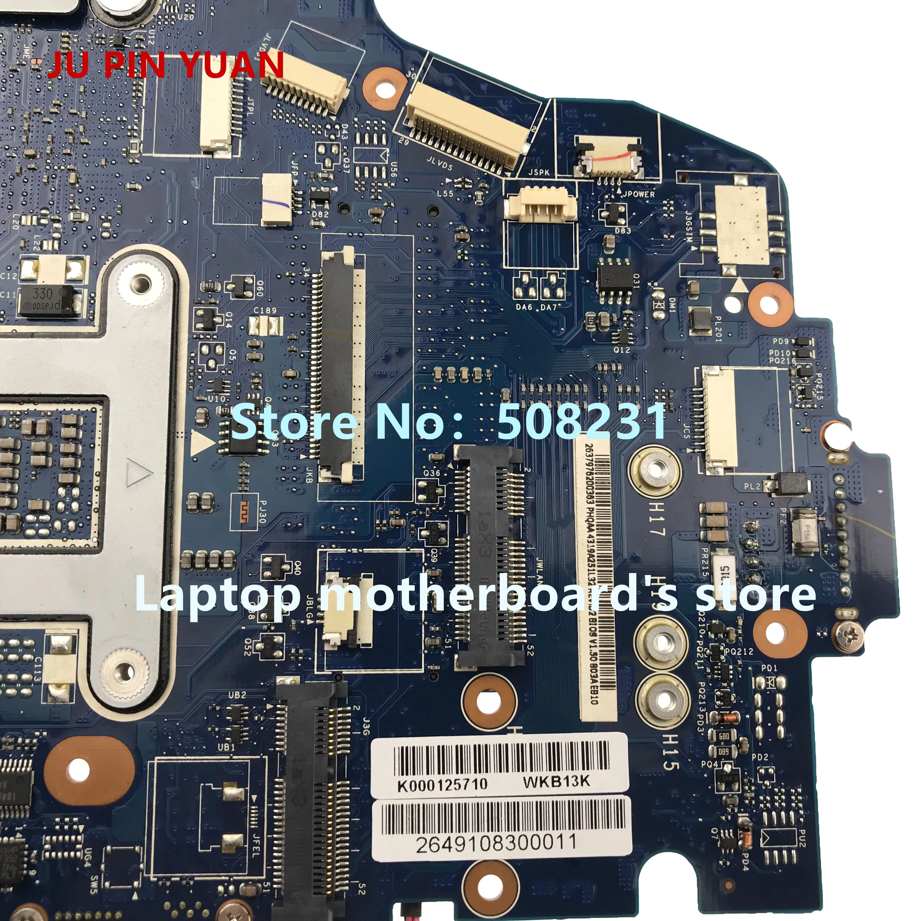 JU PIN YUAN K000125710 PHQAA LA-6831P Para Toshiba Satellite A660 A665 P750 P755 de la placa base del ordenador Portátil HM65 totalmente Probado 3