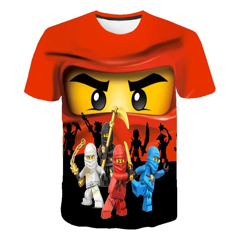 4-14Years Camiseta de los Niños Legoes la Impresión 3D T-shirt Bebé Ninjago Chico de la Camiseta de Mangas Cortas de los Niños Ropa de Verano de Niño Chico Camisetas 3