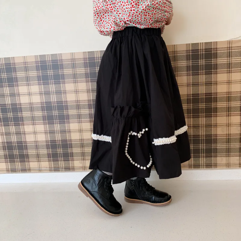Otoño Nuevo de las Niñas Irregular Falda con Volantes Estilo coreano de la Niña de la Perla Encanta la Falda niño niña ropa 3