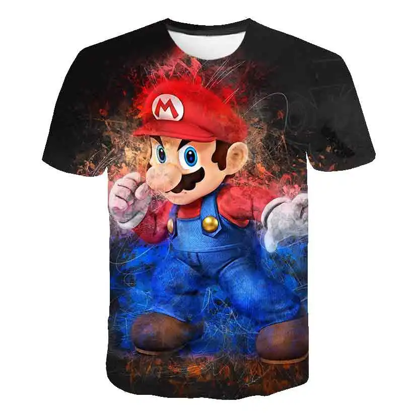 2020 Super Mario dibujos animados de verano caliente de la venta la camiseta de los Niños Casual Tops Niños Niñas camiseta de dibujos animados Mario T-shirt Ropa de Niños 3