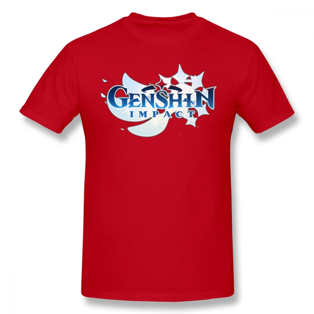 Genshin Impacto de la Acción de Juego de Rol 2020 de la Nueva Llegada de la Camiseta Azul con cuello redondo de Algodón para Hombres 3