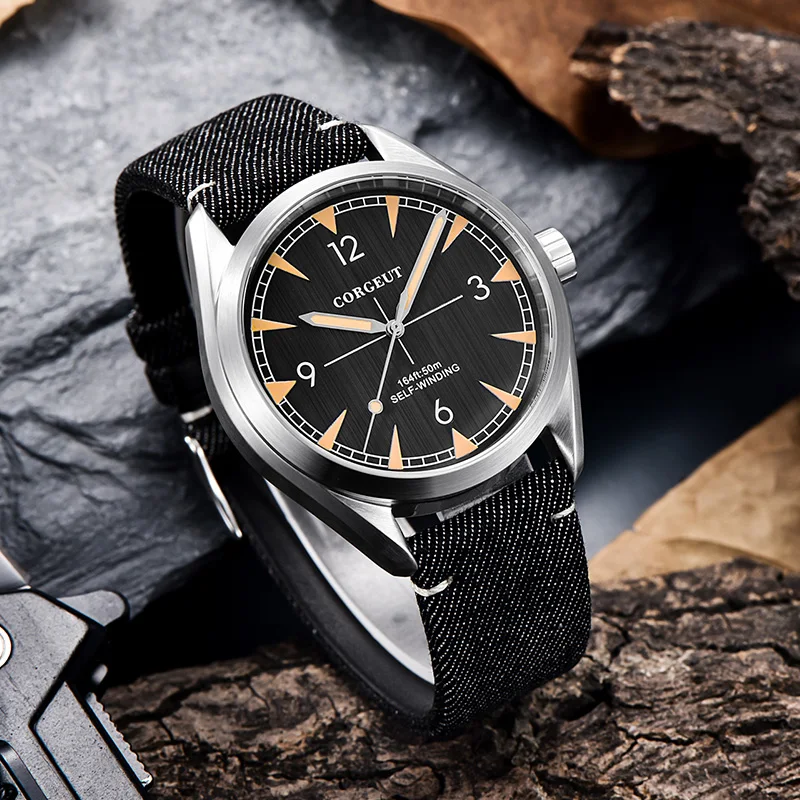 La parte superior de la marca Corgeut 41mm reloj de los hombres reloj miyota 8215 automático de lujo mecánico de acero, cristal de zafiro reloj 3