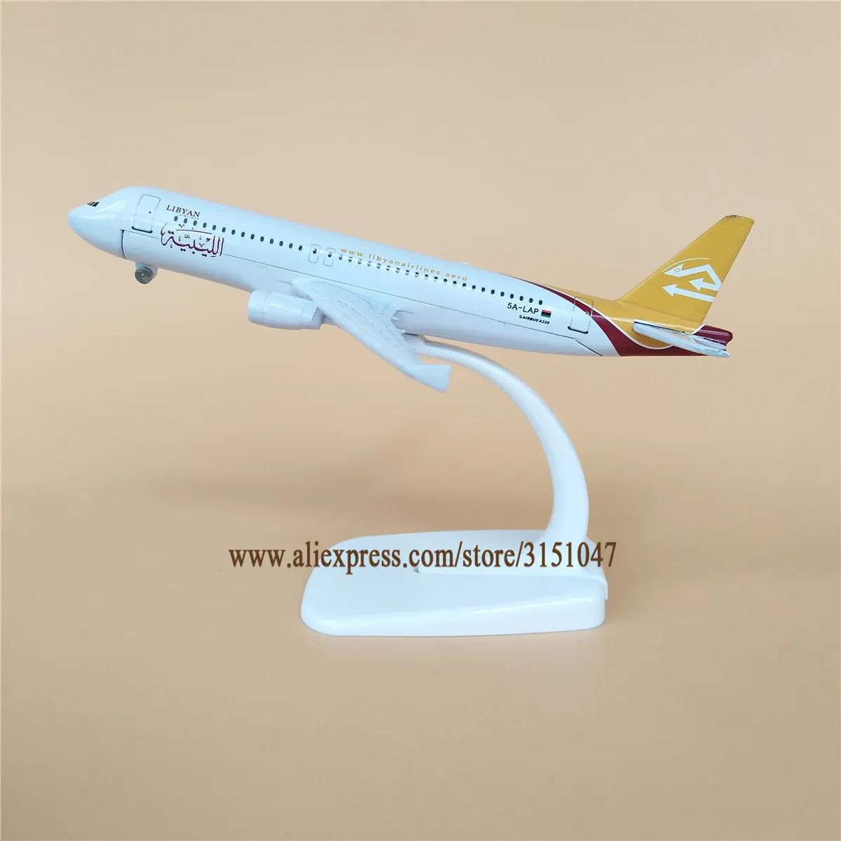 NUEVA Aleación de Metal Aérea de LIBIA Airlines, Avión Modelo Airbus 320 A320 Airways Modelo de Avión Stand de la Aeronave a los Niños los Regalos de 16cm 3