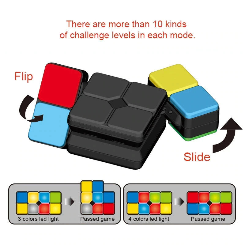 Cambiante Inteligente Puzzle Reto del Cubo con Luz Led Electrónica cubo mágico de los juguetes para los niños Anti Estrés Cubo Rompecabezas 3