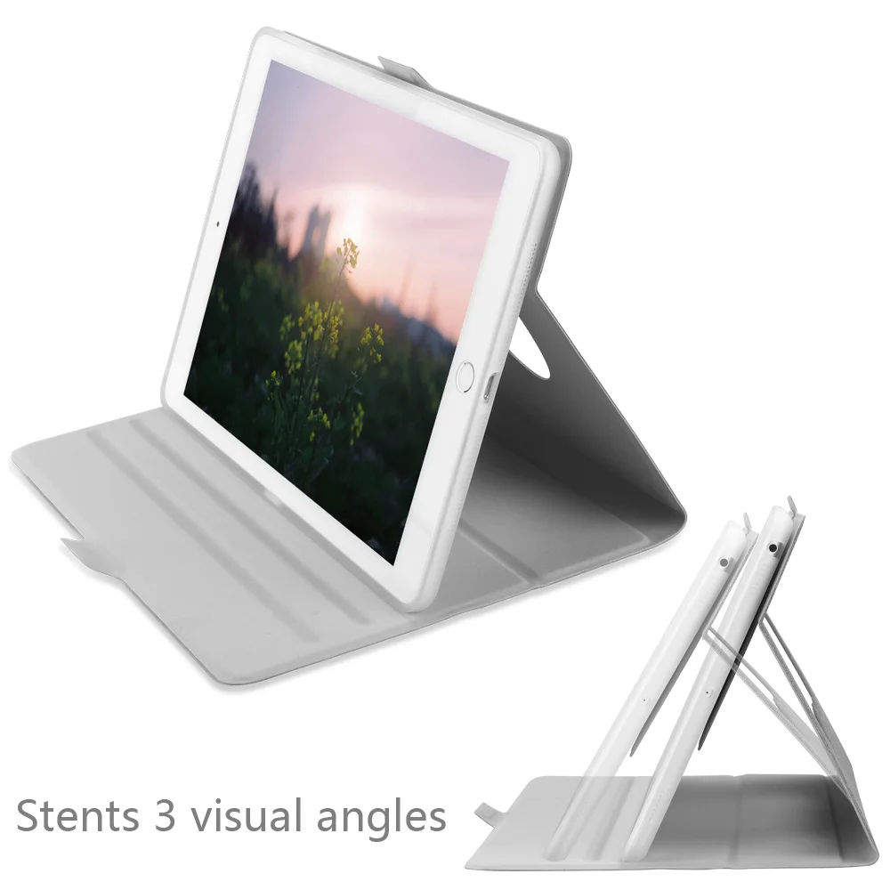 Nuevo Caso para el iPad Pro de 10.5 pulgadas, ZVRUA 360 Rotación de los stents múltiples ángulos visuales Tablet Smart Cover Para A1701 A1709 3