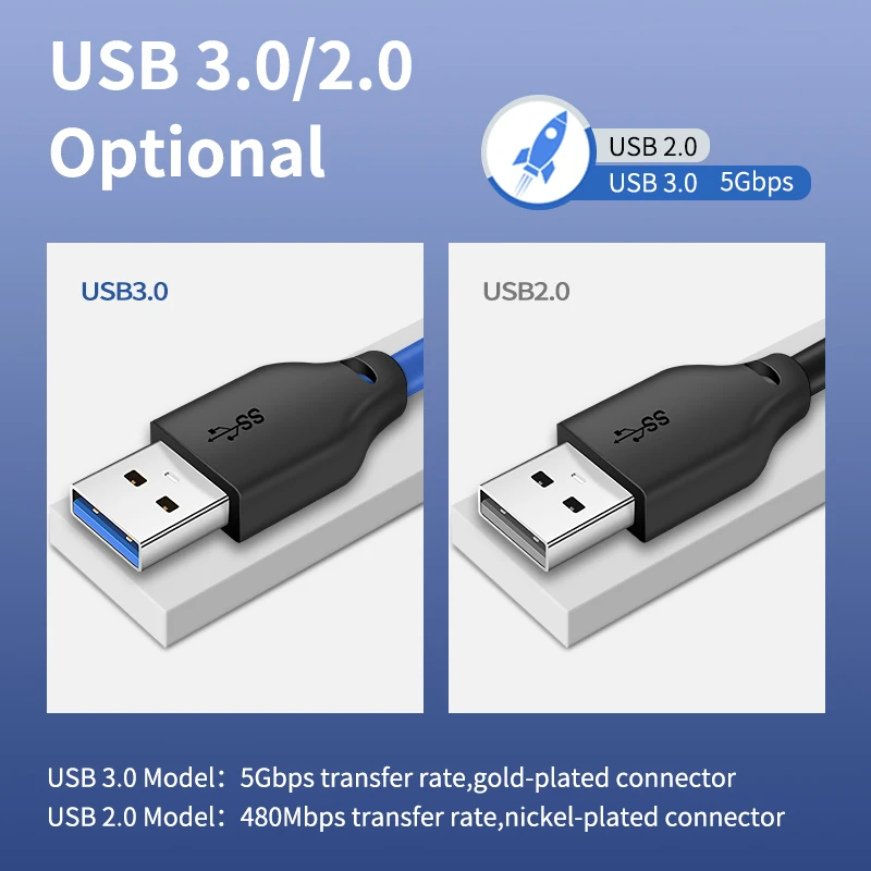 CABLETIME Cable de Extensión USB USB3.0 de Alta Velocidad Conntector macho a Macho para el ordenador Portátil PC Huawei Macbook C271 3