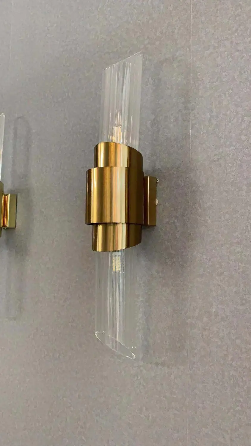 Moderna de Cristal de Oro de Metal LED Lámpara de Pared de la sala del Pasillo de las Escaleras de luz de Pared de 2 G9 Bombilla LED cuarto de Baño Aplique de Pared de 90-260V Loft Deco 3