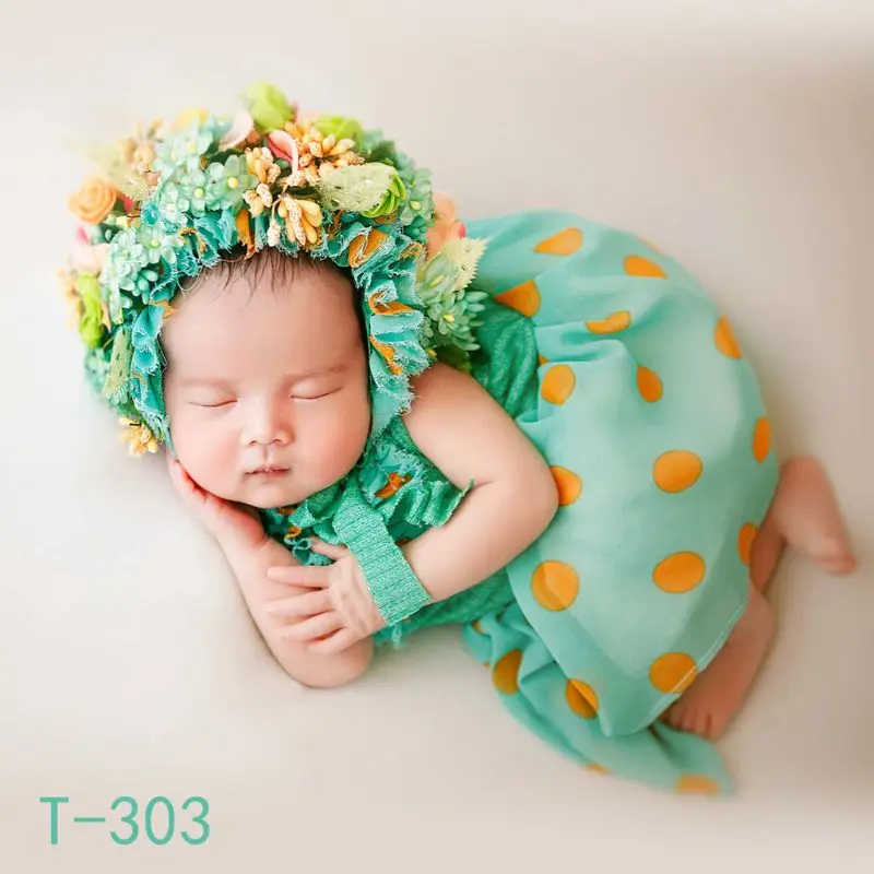 Flores Flores Sombrero De Bebé Recién Nacido De La Fotografía Props Hecho A Mano Colorido Gorro Sombrero 3