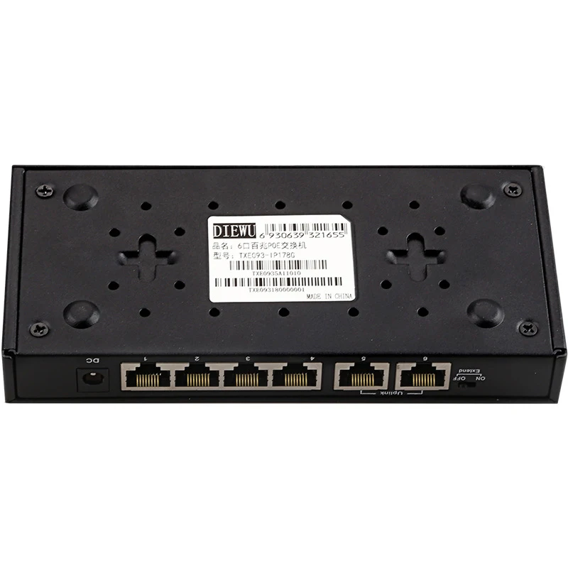 6 Puertos POE switch Ethernet switch con 52V adaptador de Alimentación de Red para cámaras IP o punto de acceso inalámbrico/ 4 Splitter PoE adecuado para CCTV 3
