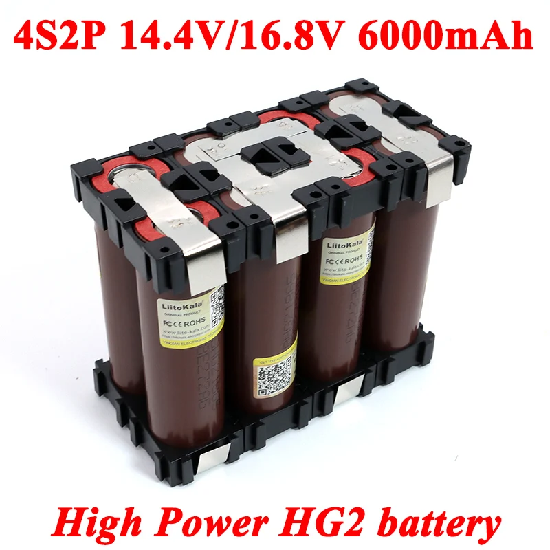 Liitokala 18650 HG2 2S 3S 4S 5S 6S 8S de 6000mAh 20A 7.4 V 12.6 V a 25.2 V 29,6 V 3000mAh para Destornillador baterías de soldadura de la batería 3