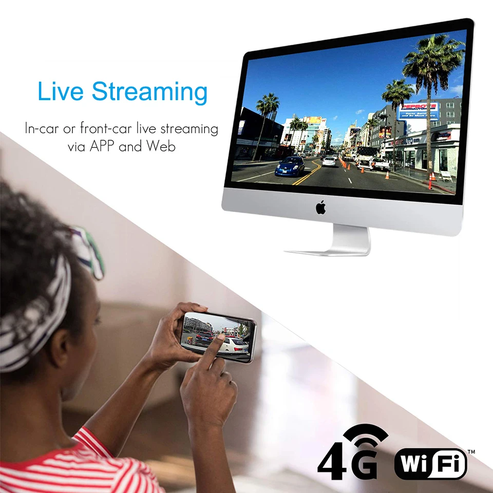 JIMI JC400 4G Salpicadero del Coche de la Cámara Con WIFI el Video en Vivo de Seguimiento GPS Por APP/PC de Corte de Combustible Dual DVR de la Lente 1080P Bluetooth 3
