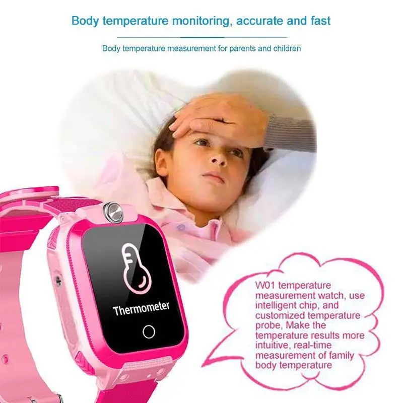 Boby Temperatura de monitorear a los Niños de Reloj Inteligente para niños SOS Antil-perdido Impermeable Smartwatch Reloj del Perseguidor de la Ubicación de relojes 3