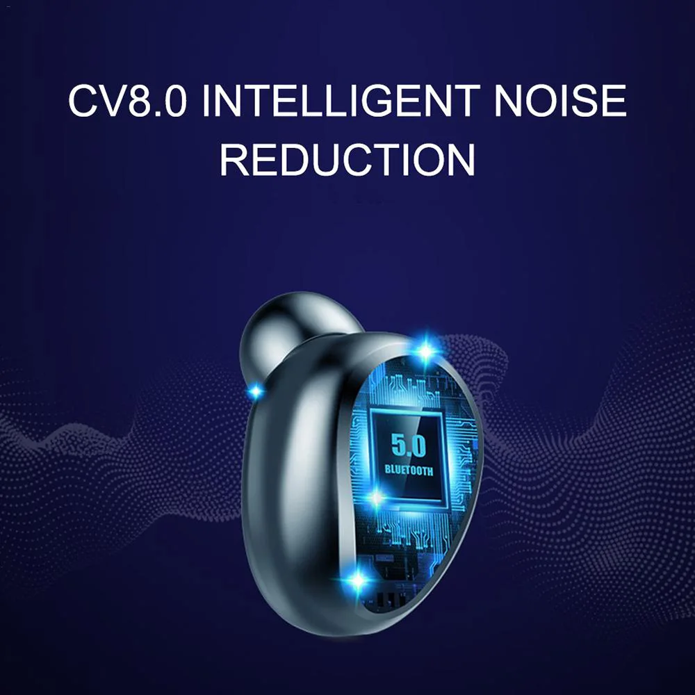 TWS Inalámbrica Bluetooth V5.0 Auriculares Con Micrófono de los Deportes de la prenda Impermeable de los Auriculares de alta fidelidad Estéreo con Cancelación de Ruido Auriculares Auriculares 3