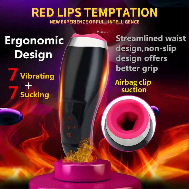 Automático Calefacción Chupando Masturbador Masculino de la Copa Smart Pulso linterna Vibrador vagina coño Máquina de Sexo Mamada Juguetes Sexuales Para Hombre 3