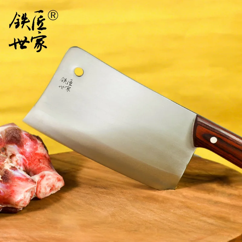 Chef picar cuchillo de acero Inoxidable forjado hecho a mano cuchillos de cocina china cuchillo de carnicero cuchillo de picar carne hueso cuchillo кухонные ножи 3