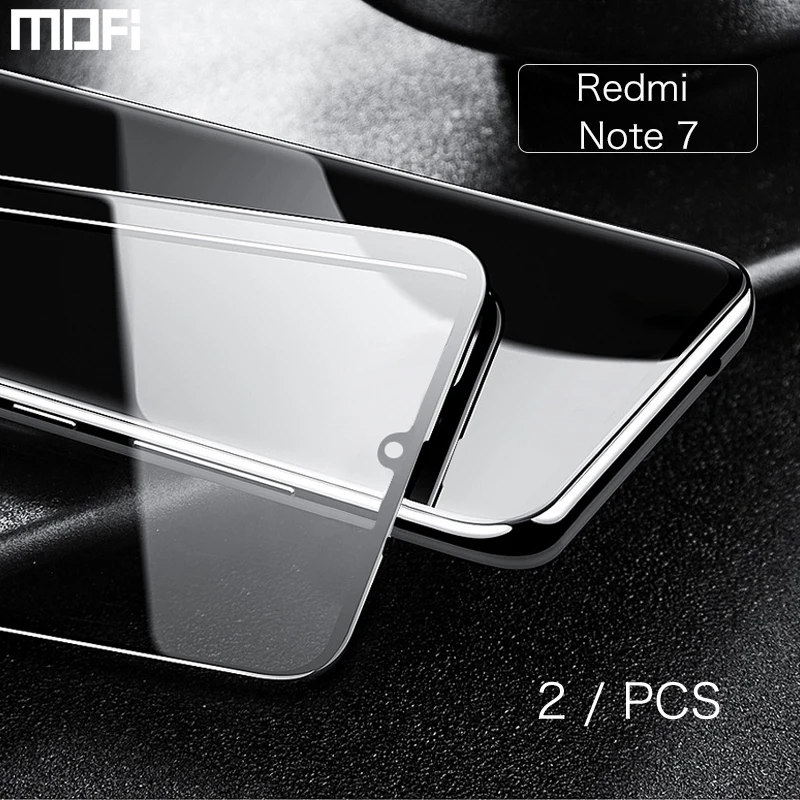 Redmi Nota 7 de Vidrio de Mofi Para Xiaomi Redmi Nota 7 de Vidrio Redmi Note7 Protector de Pantalla Frontal de la Guardia de la Película Completa de la Cubierta de Pegamento 9H Dureza 3