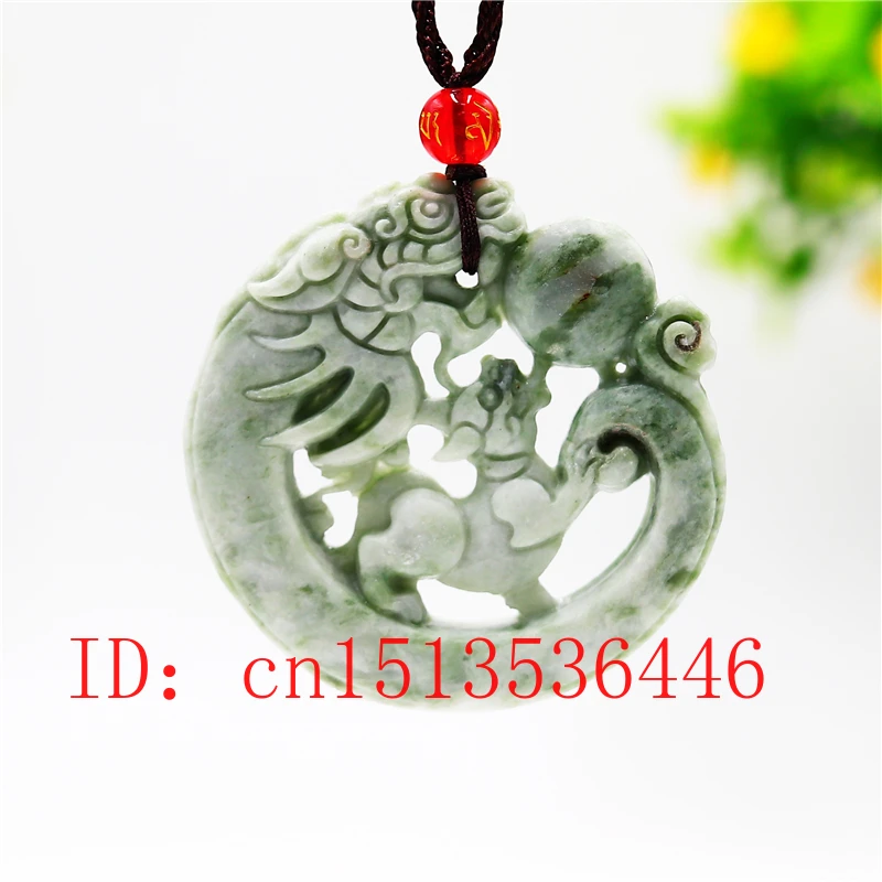 Verde Natural del Dragón de Jade Colgante de la Joyería del Collar del Tigre de Doble cara Tallada Amuleto de la Moda de las Mujeres Chinas Hombres Suéter Cadena 3