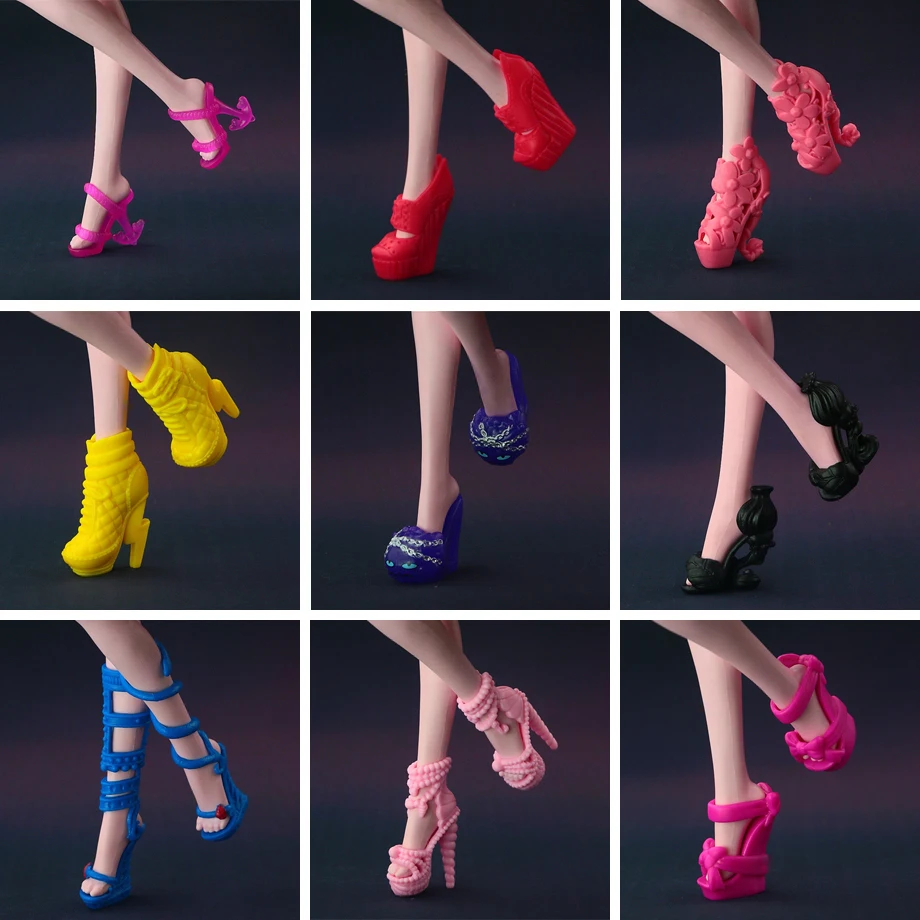 5 pares / lot Nueva Moda Orignal Zapatos para Monster High Doll (barco al azar estilos) Envío Gratis 3
