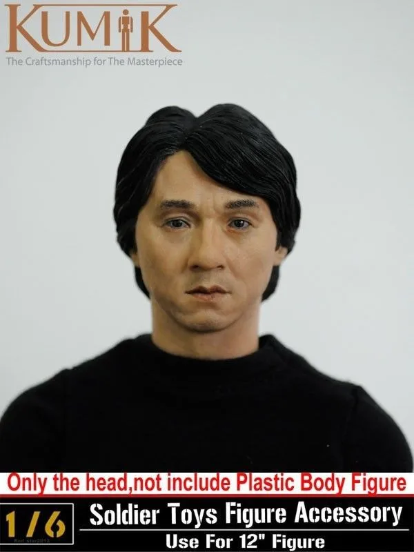 KUMIK 13-41 1/6 Macho Jackie Chan Cabeza Sculpt Modelo de la Figura de Acción de la Colección de Muñecas Juguetes de Regalo 3