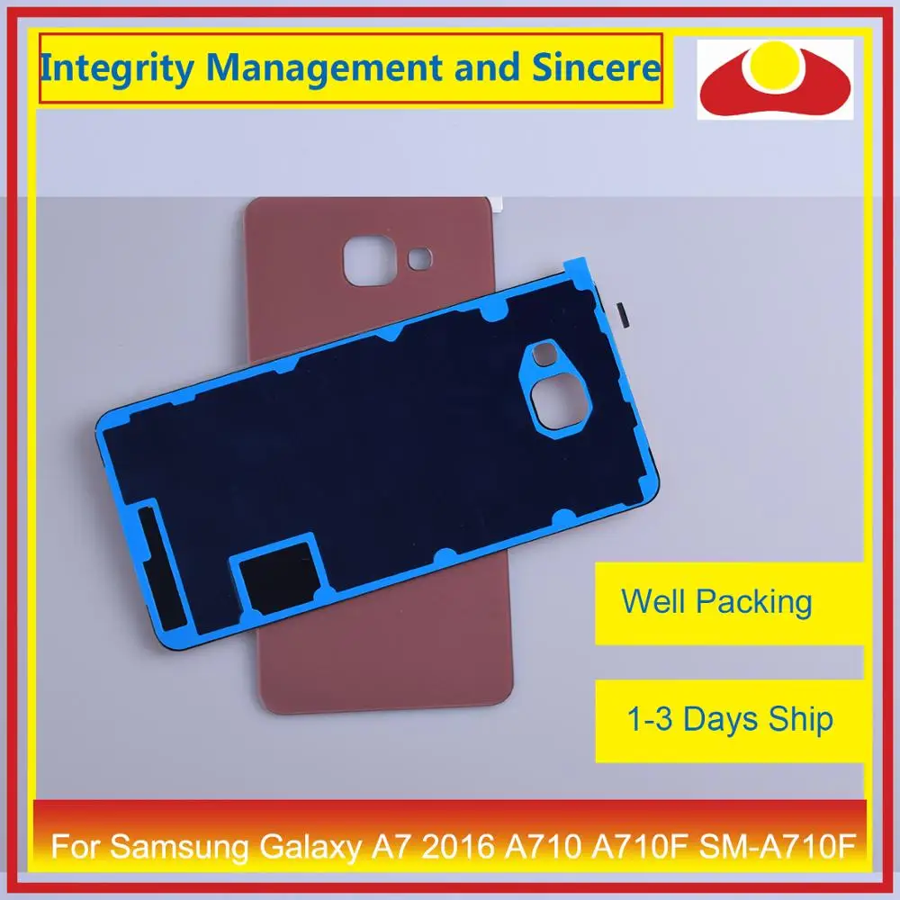 10Pcs/lot Para Samsung Galaxy A7 2016 A710 A710F SM-A710F de la Vivienda de la Batería de la Puerta Trasera Cubierta de la caja del Chasis Sustitución de la carcasa 3