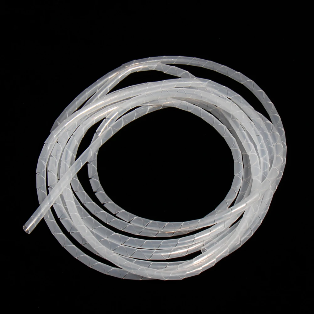 6mm de Cable aislante de tubo en espiral en blanco y Negro subproceso de gestión de Cable del dispositivo de manga arnés de cables de la manguera de liquidación de la tubería 3