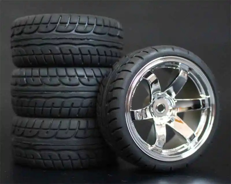 4pcs RC Neumáticos para 1/10 de Plástico y Ruedas de 26 mm de Espuma de Insertar En Carretera Coche HPI HSP Piezas de Repuesto 706 3