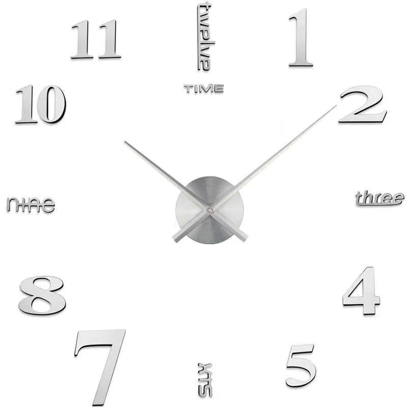 2019 Nuevo Reloj De Pared Reloj De Cuarzo Horloge Diseño Moderno De Gran Decorativos Relojes De Europa Acrílico Pegatinas Sala De Estar Saat 3