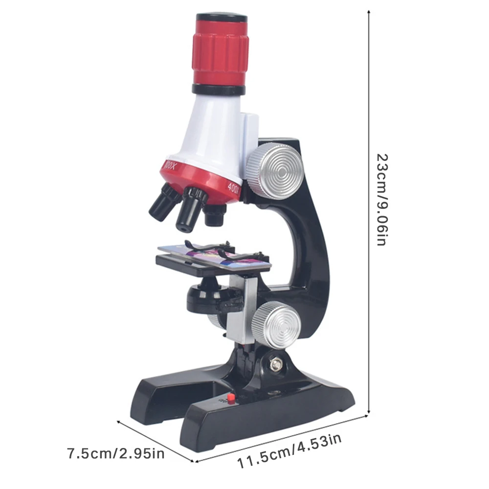 100X-400X-1200X Laboratorio Refinado Kit de Microscopio de Laboratorio LED de Casa a la Escuela de Educación de Juguete de Regalo Refinado Microscopio Biológico Para Niños de Infantil 3