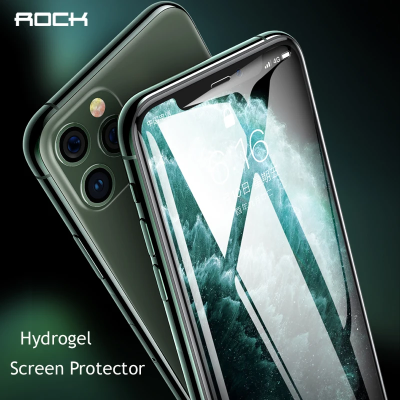 ROCK 2pcs 0,18 MM Slim Cobertura Completa de la Película Para iPhone 11 pro max 6.5 3D Curvas Blandas de Hidrogel de Protector de Pantalla Para iphone pro 11 3