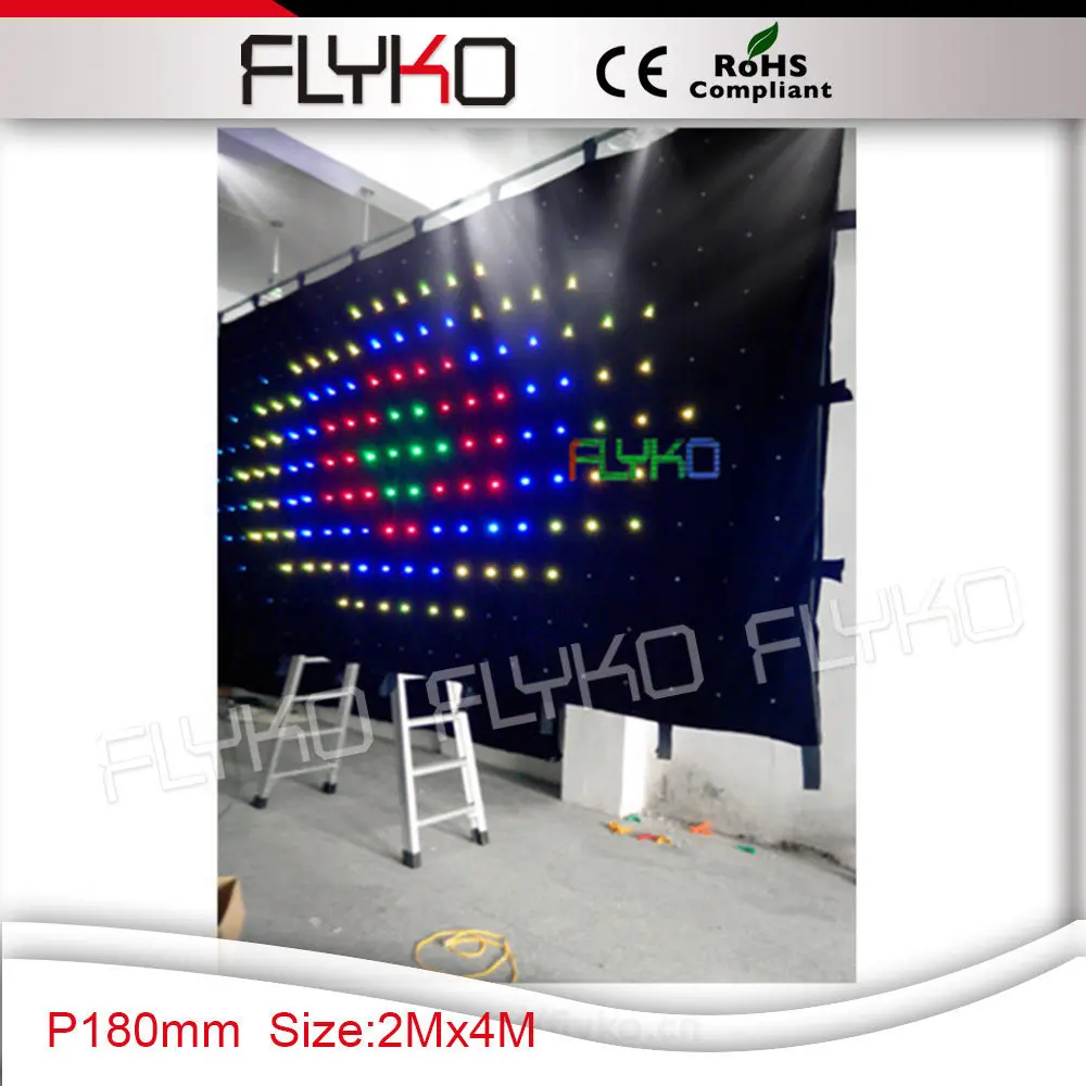 2x4m de iluminación de escenario como telón de fondo suave de vídeo led de la cortina de la P18 3