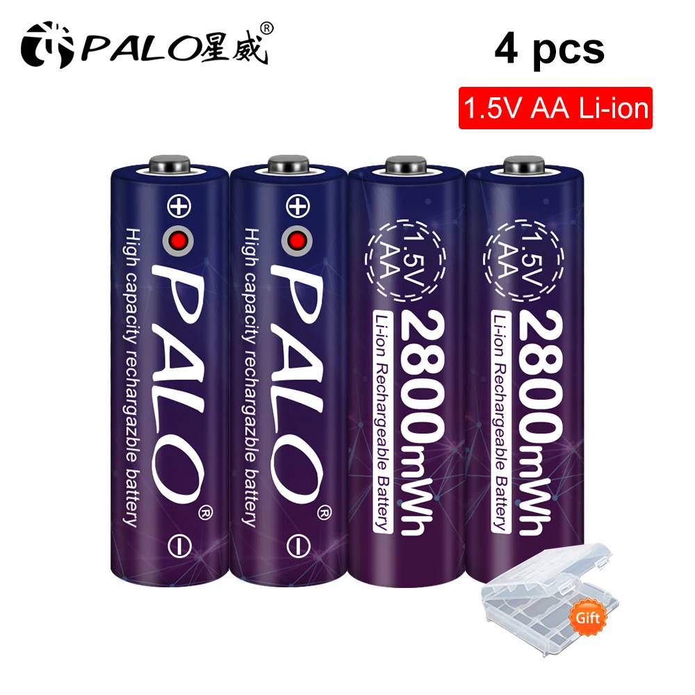2-8pcs Li-ion 1,5 V AA Batería 2800mWh Recargable de la Batería de 1,5 V de Li-ion de Litio AA 2A Batería para Relojes, Ratones, Computadoras, Juguetes 3