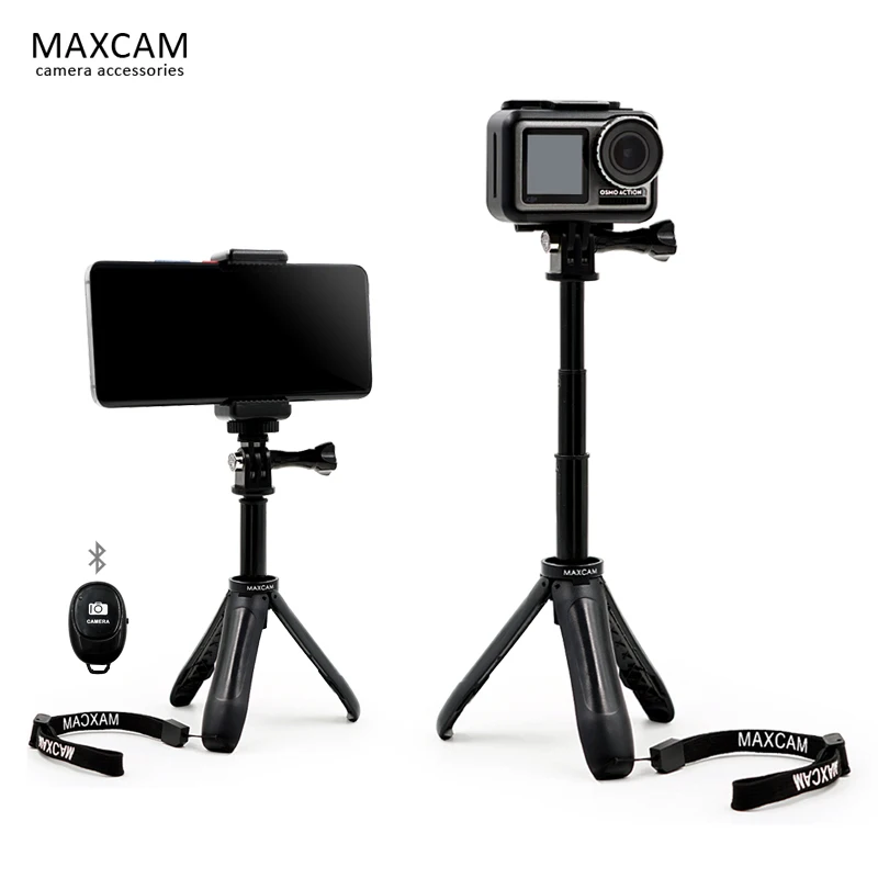 MAXCAM para Gopro Hero 8 7 6 Mango Extensible Trípode de Bolsillo Polo Mini Selfie Stick para DJI OSMO cámara de Deportes de Acción de teléfono inteligente 3