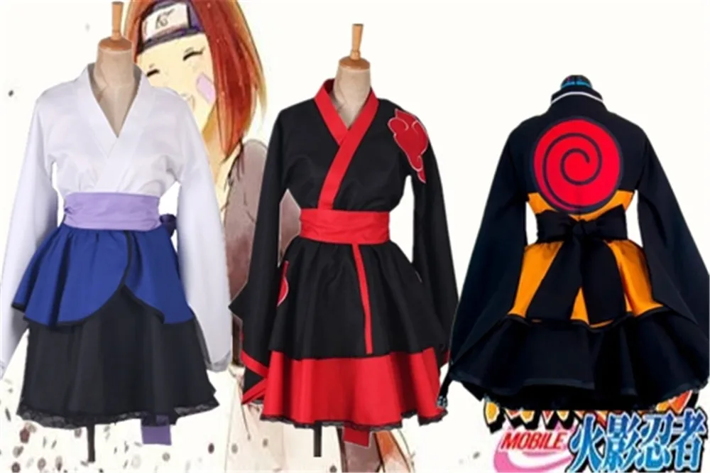 Personalizado De Naruto Shippuden Uzumaki Naruto Mujer Lolita Vestido Kimono Peluca De Anime Cosplay Disfraz Para Mujer De La Ropa De Envío Gratis 3