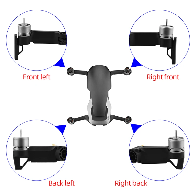 Para DJI Mavic de Aire de adelante Atrás Izquierda Derecha Brazo Motor Negro Reemplazo del Brazo para Mavic Air Drone de Piezas de Repuesto de Reemplazo de Accesorios 3