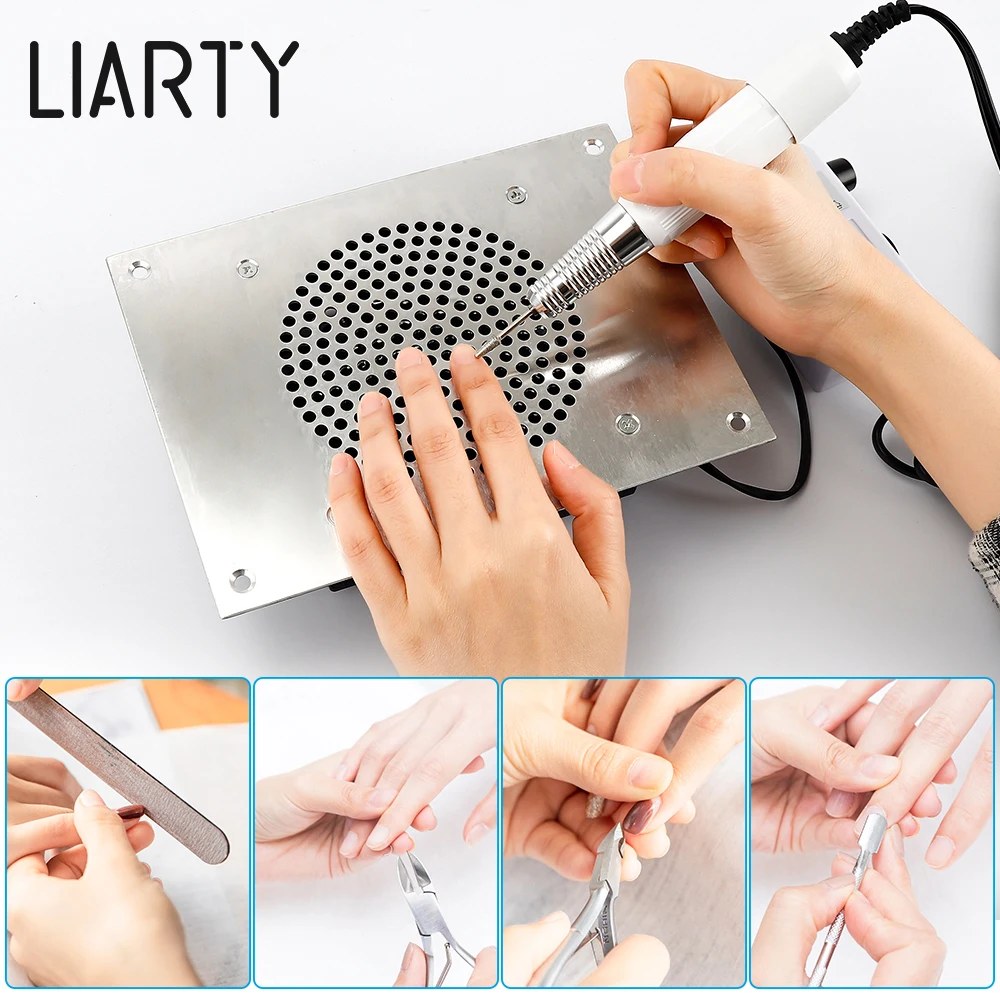 Liarty Integrado inTable Escritorio de Uñas Colector de Polvo de Uñas de Manicura Máquina ManicureTools de Uñas de Arte de aspirador de mesa de uñas manicura 3