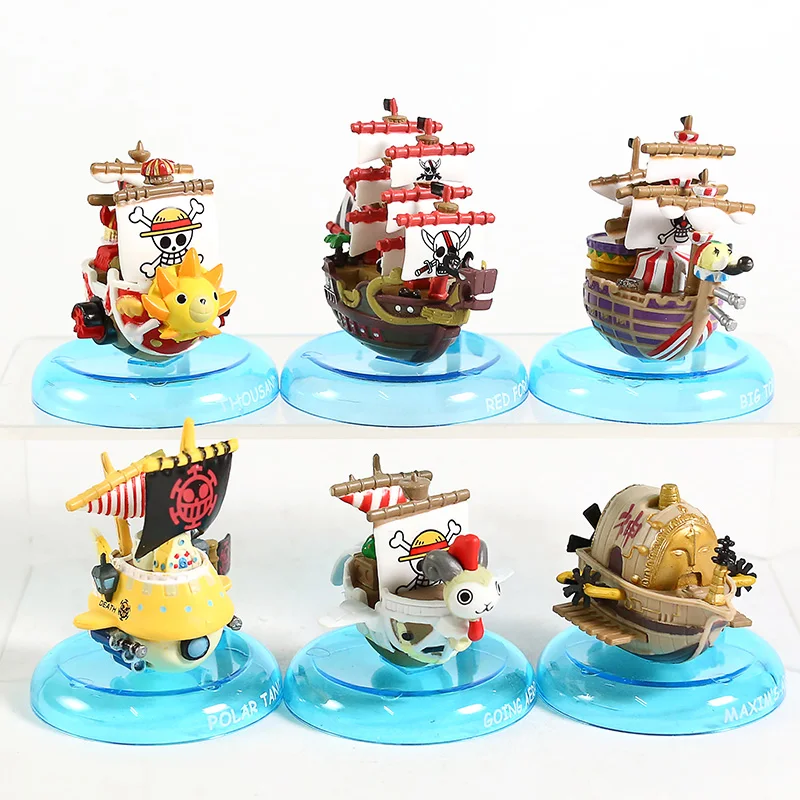 Una Pieza Yura Yura Barco Pirata De Colección Vol. 3 Going Merry Thousand Sunny Reid Voss PVC Figura Juguetes 6pcs/set 3