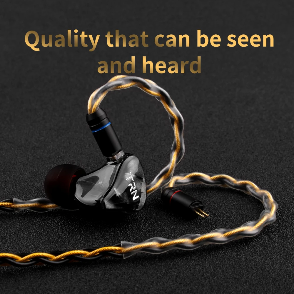 TRN T1 Oro Plata Mixto chapado 0.75 MMCX Actualización cable de Audio Estéreo de Auriculares de cable para Auriculares V90 IM2 V80 V30 V60 X6 AS10 3