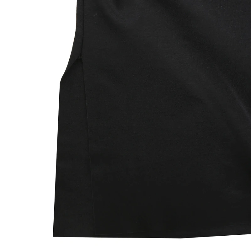 [EAM] Alta Cintura con Elástico Negro Dobladillo Doblado de Ancho a lo Largo de la Pierna de los Pantalones de la Nueva Loose Fit Pantalones de las Mujeres de Moda de la Marea de Primavera Otoño 2021 1R347 3